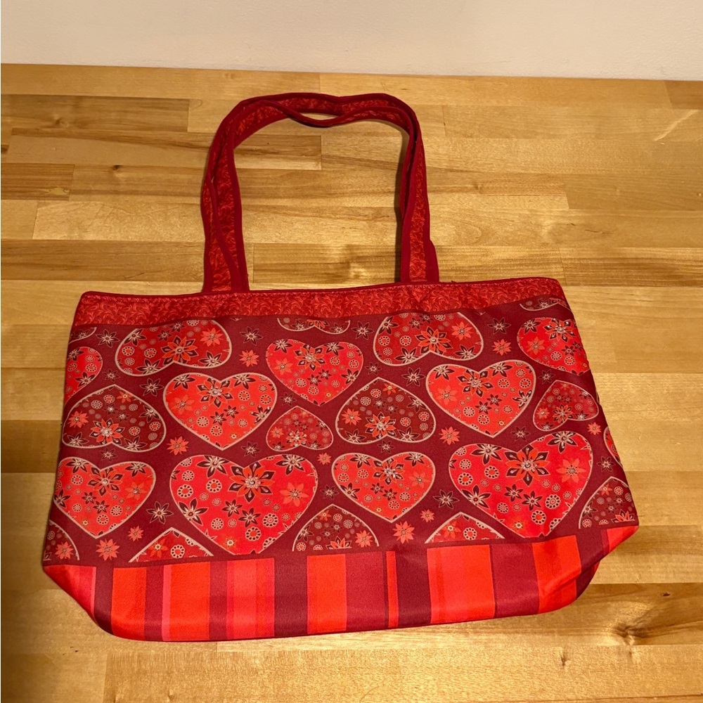 Willabee & Ward Heart Patterned Red Tote Bag